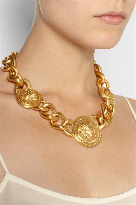 versace medusa necklace women's|versace necklace real gold.